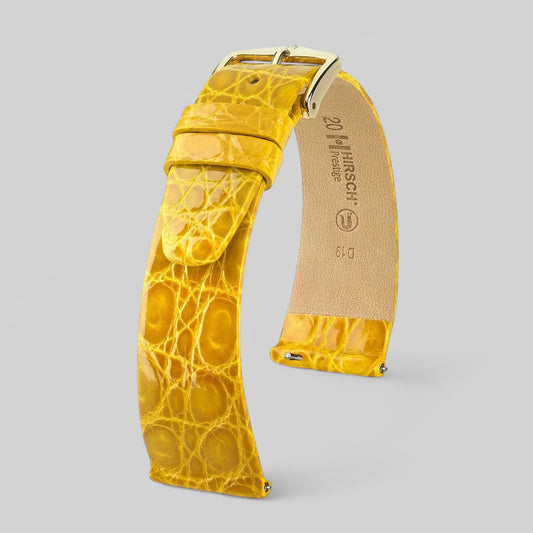 Läder krokodil | HIRSCH Prestige Croco 0I [gul] Snabbkoppling