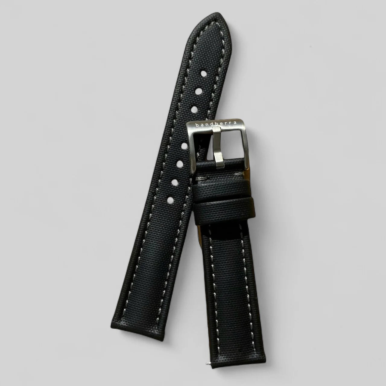 bandberra svart+grå sailcloth klockarmband med snabbkoppling