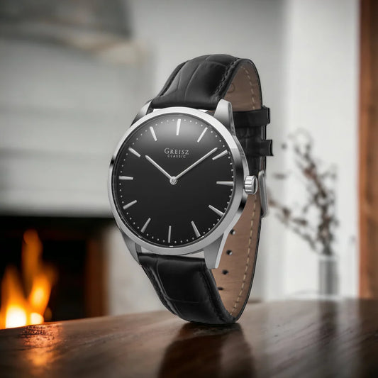 GREISZ 1908 s1  [silver+svart] 40mm Newport